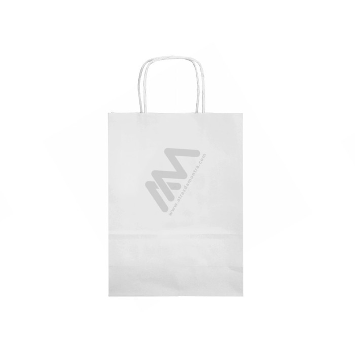 Sacos de Papel Asa Torcida Branco 24x32x11