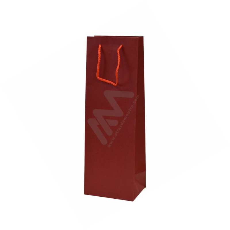 210 g/m² Kraft Red Rope Handle Paper Bags for bottles 12x36x9