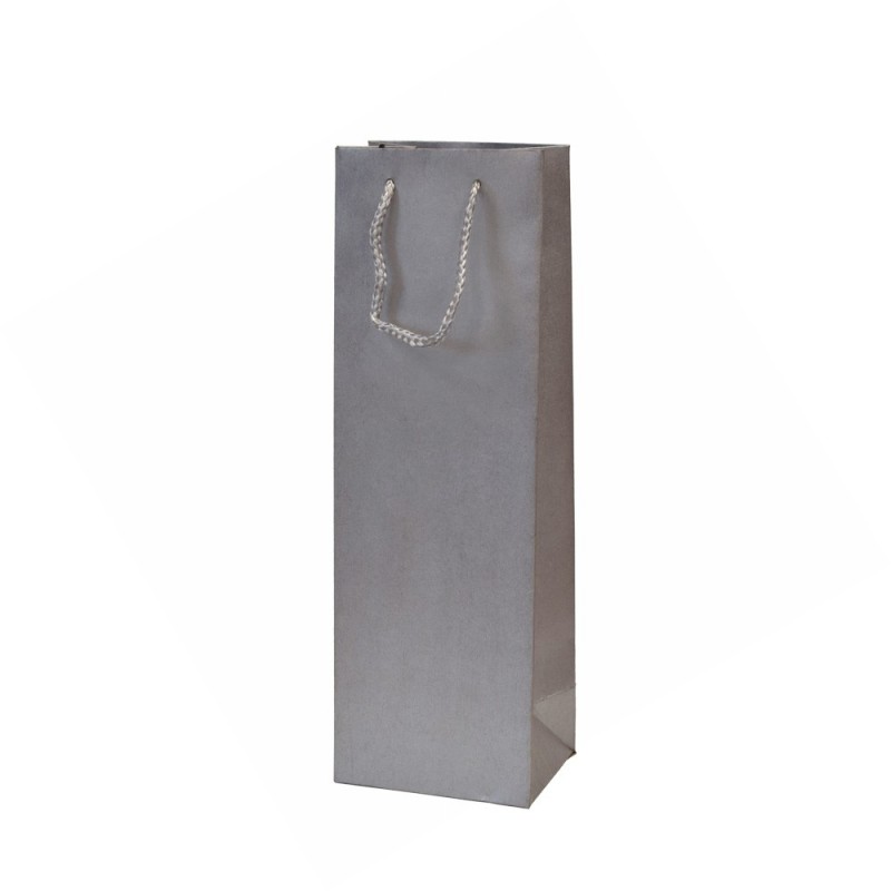 210 g/m² Kraft Silver Rope Handle Paper Bags for bottles 12x36x9