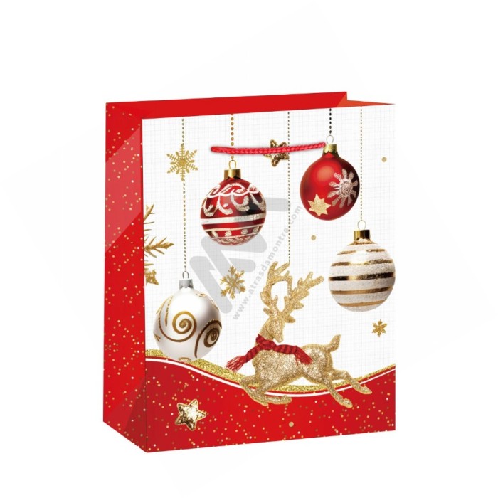 210 g/m² Christmas Rope Handle Paper Bags 31x42x12
